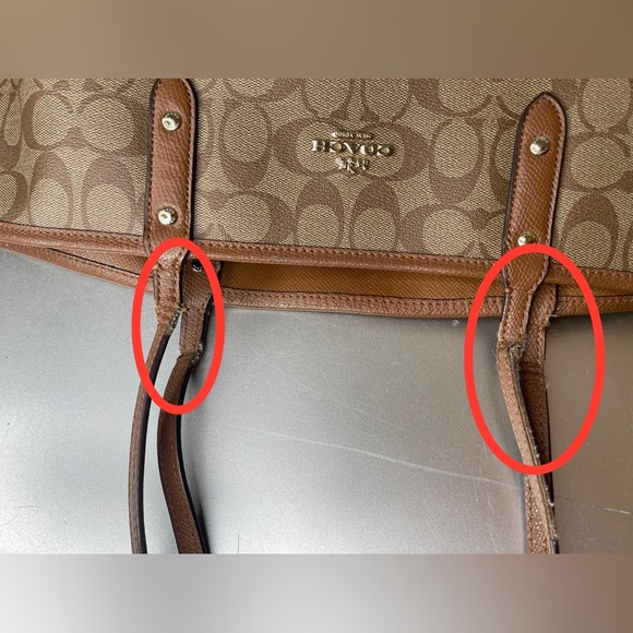 COACH CITY TOTE BROWN MONOGRAM LOGO WITH TAN INTERIOR REVERSIBLE - Picture 5 of 9